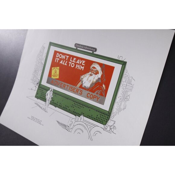 Vintage advertisement test print page Santa Claus, Christmas time mail ad - Picture 3 of 4